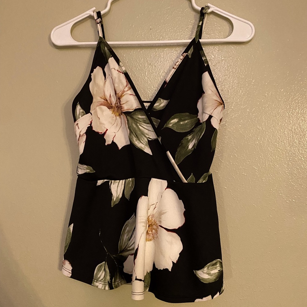 Floral spaghetti strap blouse